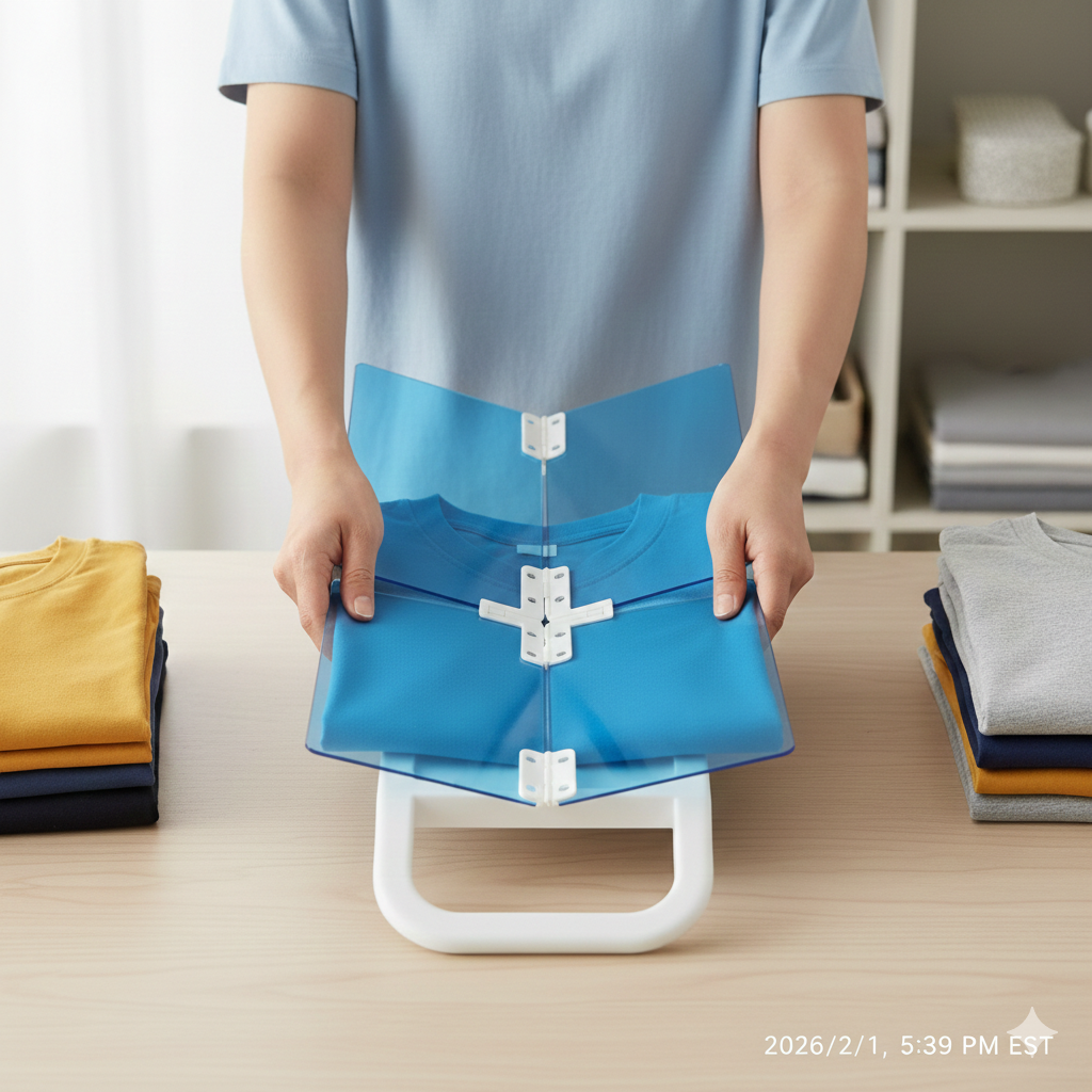 como doblar camisetas con tabla de doblar